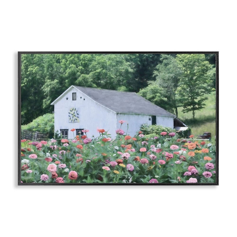 Stupell Countryside House in Garden Framed Giclee Art Design By Lori Deiter