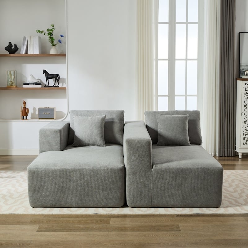 106.50" Relaxation Multifunctional Modular Reversible Sectional Sofa with Pillows