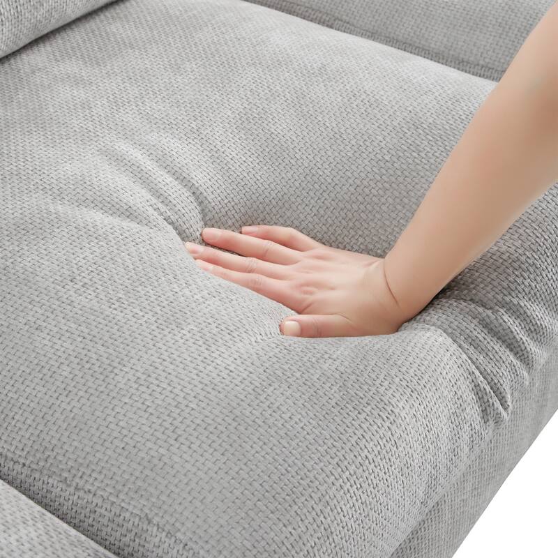 119'' Spacious L-Shaped 5 Seater Sectional Sofa with Chaise Lounge and 2 Decorative Pillows, for Living Room, Apartment