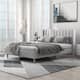 Alazyhome Upholstered Platform Bed Frame - Lihgt Grey - Queen