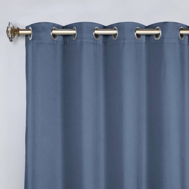 Superior Solid Machine Washable Room Darkening Grommet Blackout Curtains, Set of 2