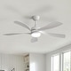 preview thumbnail 29 of 71, 45 Inch / 52 Inch White Ceiling Fan with Dimmable LED Light and Remote, 6-Speed Reversible DC Motor, ABS Blades