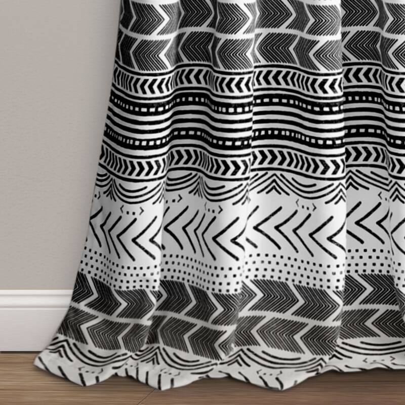 Lush Decor Hygge Geo Room Darkening Window Curtain Panel Pair