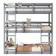 preview thumbnail 20 of 37, Rubber Wood Bunk Bed with Two Built-in Ladders, Guardrails, Detachable Triple Twin Bunk