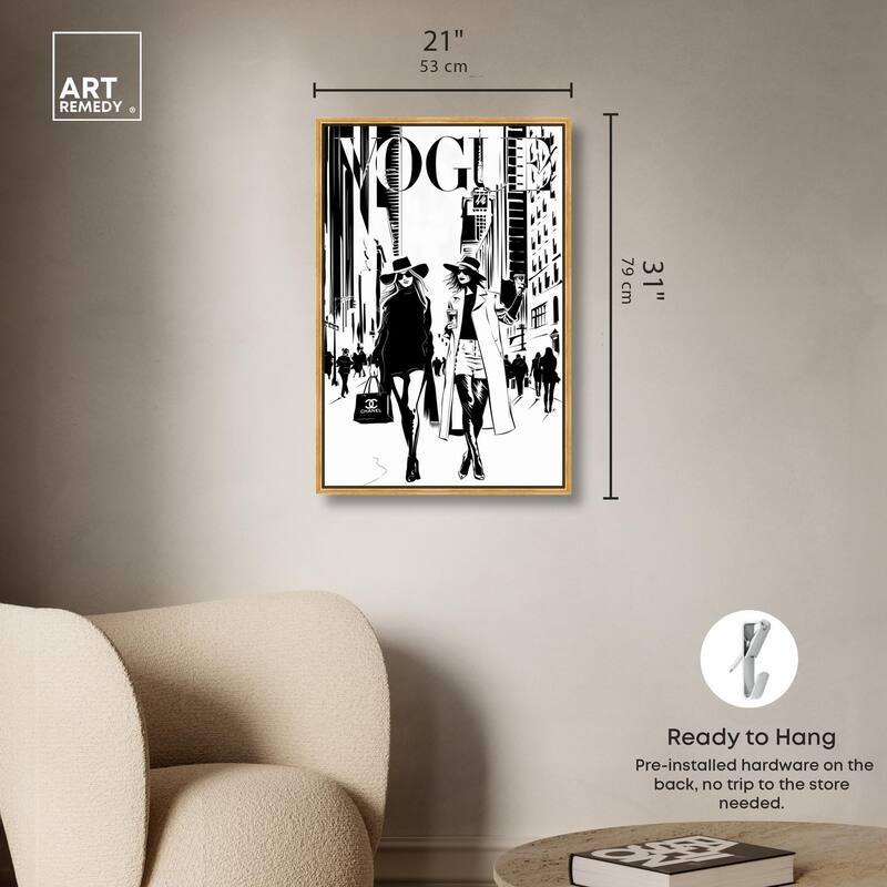 Shopping Gals Cover Canvas by Art Remedy