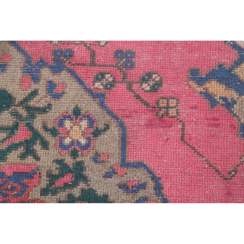 Pink Bakhtiari Persian Vintage Area Rug Hand-Knotted Wool Carpet - 4'10"x 9'6"