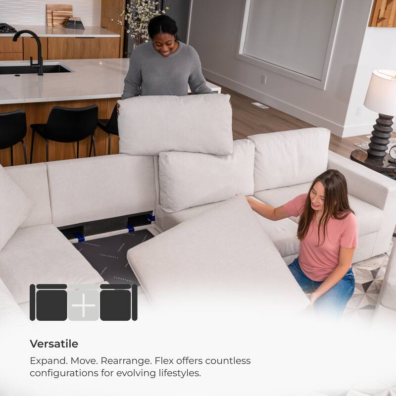 Flex 102 in. W Straight Arm Modular Sectional Sofa by Flexsteel - 102" x 35" x 102"