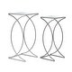 preview thumbnail 27 of 41, Glitzhome Set of 2 Glam Glass Modern Side Table Sofa Table Square-Silver