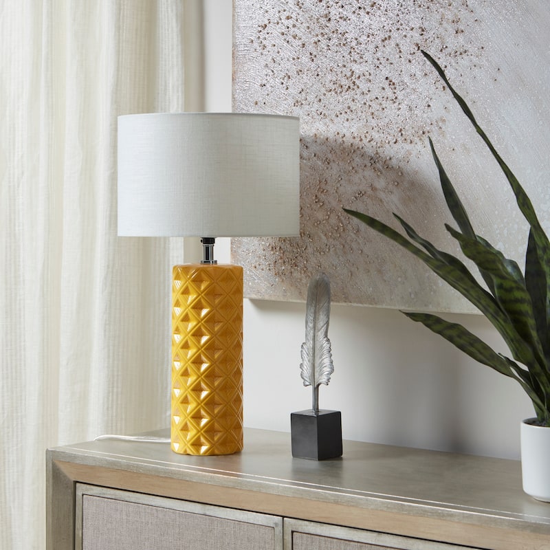 510 Design Macey Geometric Ceramic Table Lamp - Yellow