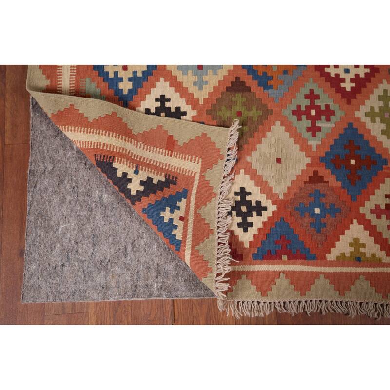 Vegetable Dye Kilim Qashqai Persian Vintage Foyer Vintage Wool Carpet - 3'6"x 4'9"
