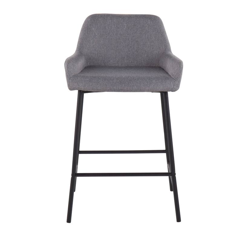 Carbon Loft Galotti Black Fixed-Height Upholstered Counter Stool - Set of 2