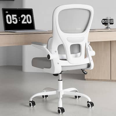Office Chair, Mesh Ergonomic Office Chair with Lumbar Support, Comfy Computer Desk Chair with Flip Armrest Rolling Wheels
