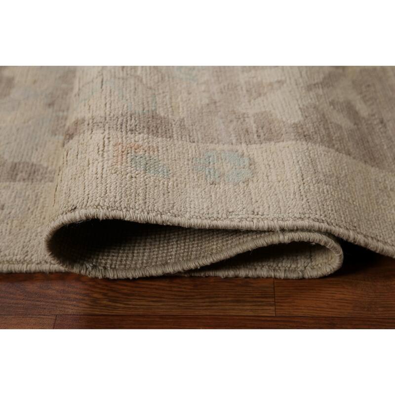 Vegetable Dye Oushak Turkish Area Rug Hand-knotted Wool Carpet - 8'4"x 9'11"
