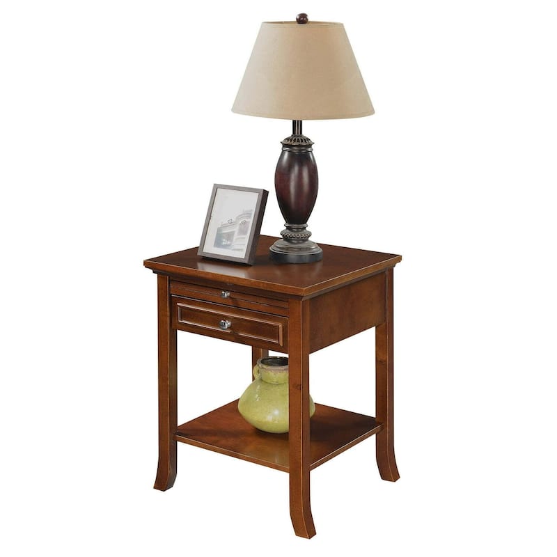 Classic Charm End Table with Drawer - Living Room Accent Table, Storage Side Table, 18x24x18 - 24