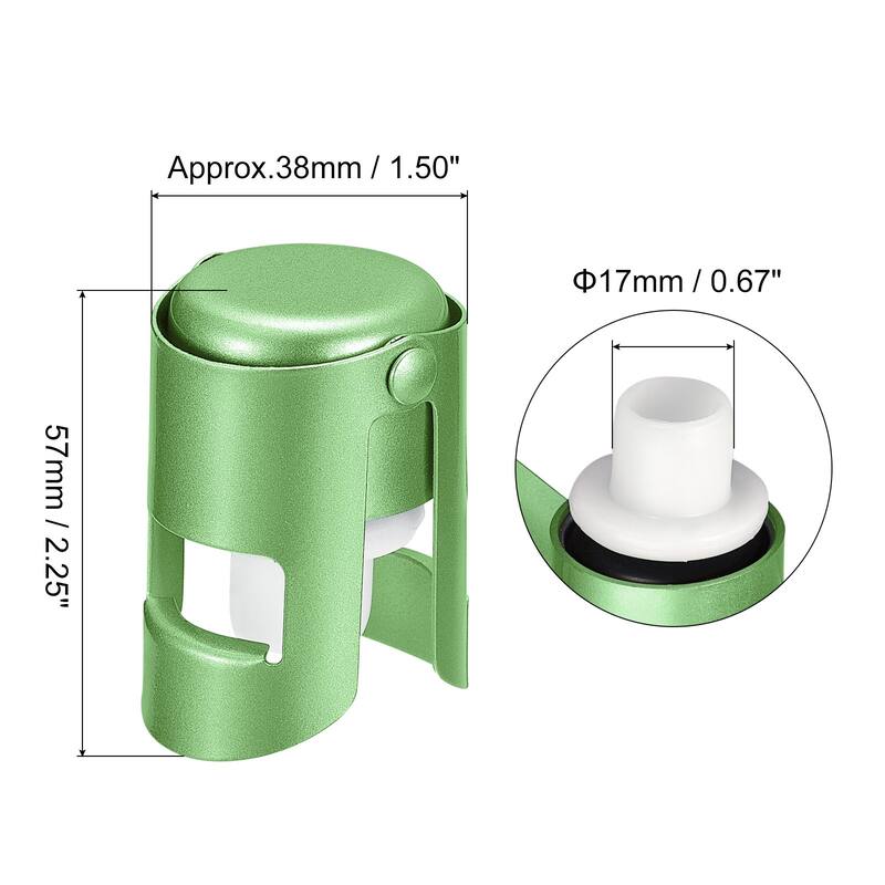 17mm/0.67" Stainless Steel Champagne Stopper for Sparkling, Long Plug