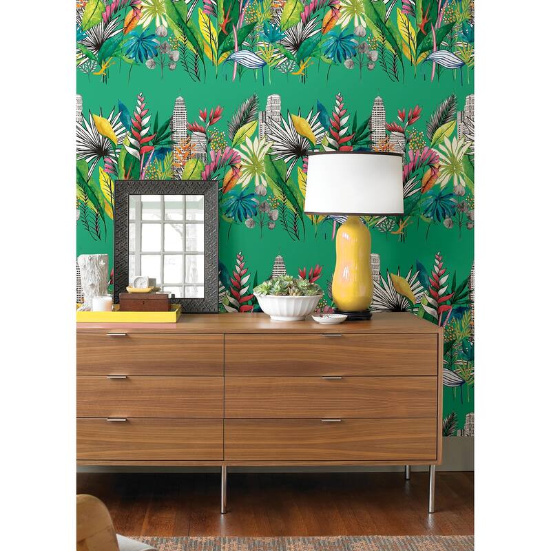 Sierra Green Urban Tropic Wallpaper