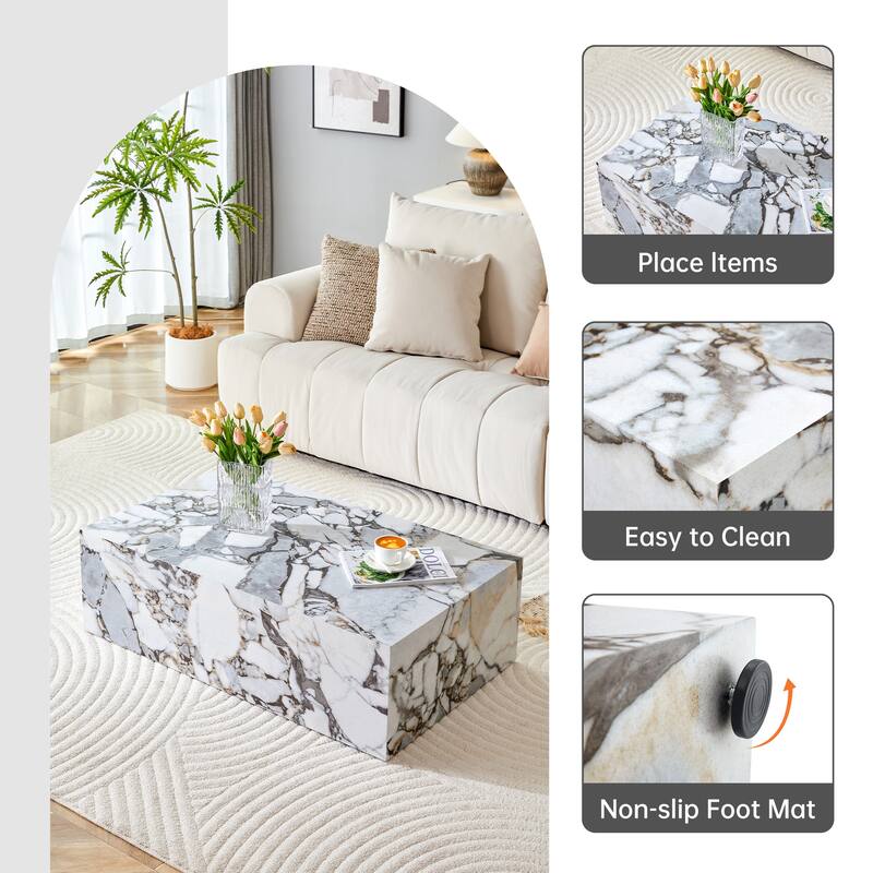 Wood Grain MDF Coffee Table - Luxurious Design, Perfect Living Room Accent.Fashion texture design coffee table