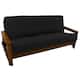 Solid Twill Full-Size 8-10 Inch Thick Futon Cover - Black