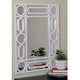 preview thumbnail 5 of 3, 29.5" White Framed Geometric Openwork Rectangular Wall Mirror