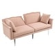 preview thumbnail 54 of 115, Velvet Loveseat Sofa Bed with 2 Pillows, Mid Century 2-Seat Couches Convertible Sofa Bed for Living Room, Bedroom,Office
