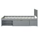 preview thumbnail 5 of 12, Grey Twin Wood Bed Frame with Storage Wheels & 1 Drawer, Noise-Free