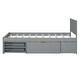 preview thumbnail 18 of 25, Twin Size Wooden Platform Bed Frame with one Storage Rack on Wheels, one Drawer & Two Shelves for Boys Girls, Noise-Free