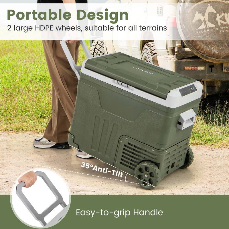 Costway 12 Volt Car Refrigerator 37/53 QT Portable Car Fridge with