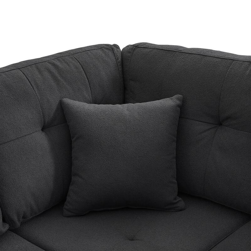 L-Shaped Modular Sectional Sofa with Removable Cushions