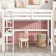 preview thumbnail 25 of 53, Loft Pine Wood Bed Frame with Safety Guardrail,Built-In Desk,Ladder,Twin Size