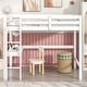 preview thumbnail 61 of 91, Modern Solid Wood Loft Bed with Built-in Desk, Safety Ladder Grey - Twin