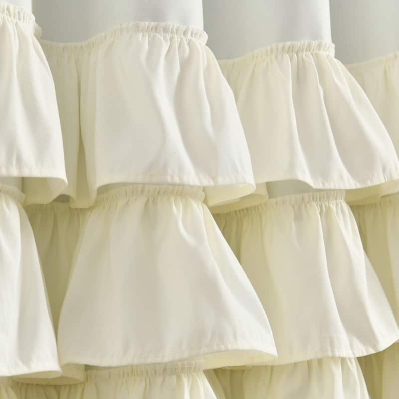 Lush Decor Allison Ruffle 100% Lined Blackout Window Curtain Panel