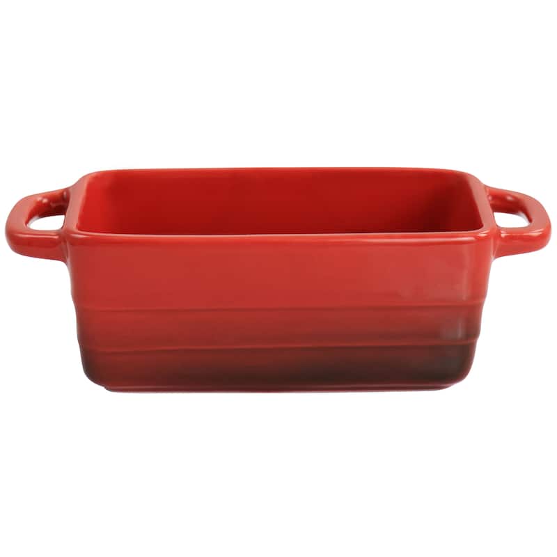 Crock Pot Appleton 6 Piece 12 Ounce Stoneware Mini Loaf Pan Baker Set in Gradient Red