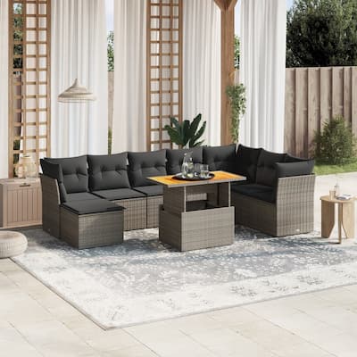 vidaXL Garden Sofa Set Grey - 21.7 x 39.4 x 28.7