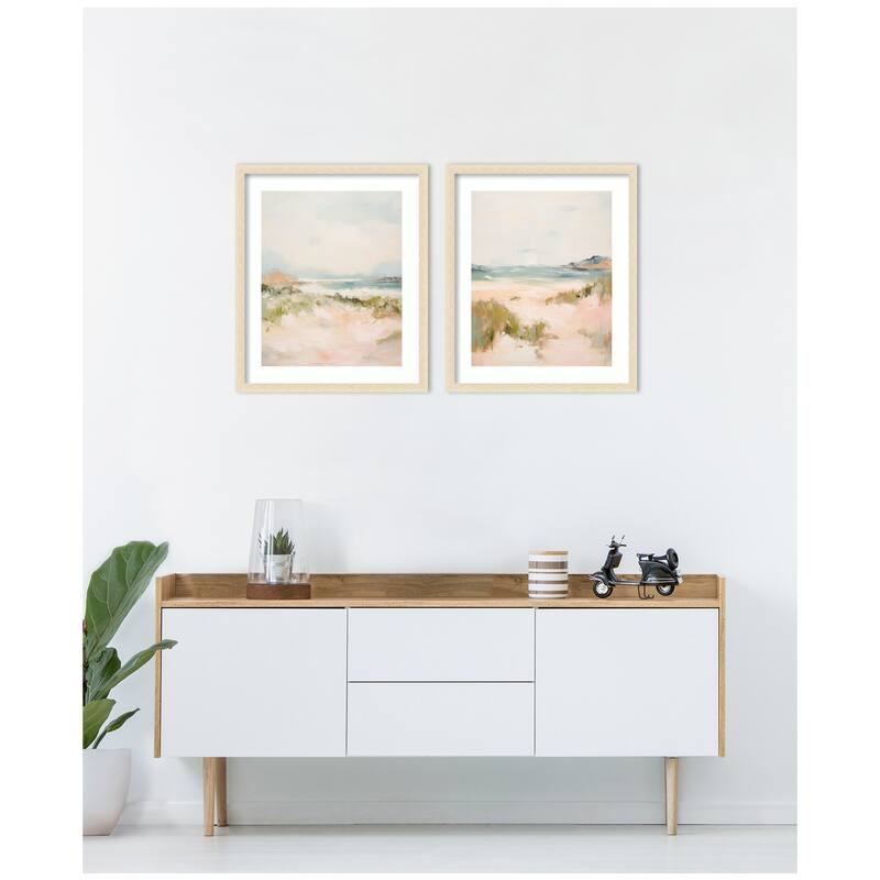 Kate and Laurel Tranquil Landscape 2 Piece Framed Wall Art Print Set by Amy Lighthall
