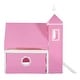 preview thumbnail 27 of 31, Castle Frame Bed Wood Loft Bed Loft Bed Convertible To Mini Playground with Pink Tent and Tower, Child Bed Tent