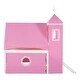 preview thumbnail 8 of 7, Pink Pine Wood Castle-Inspired Bunk Bed with Slide