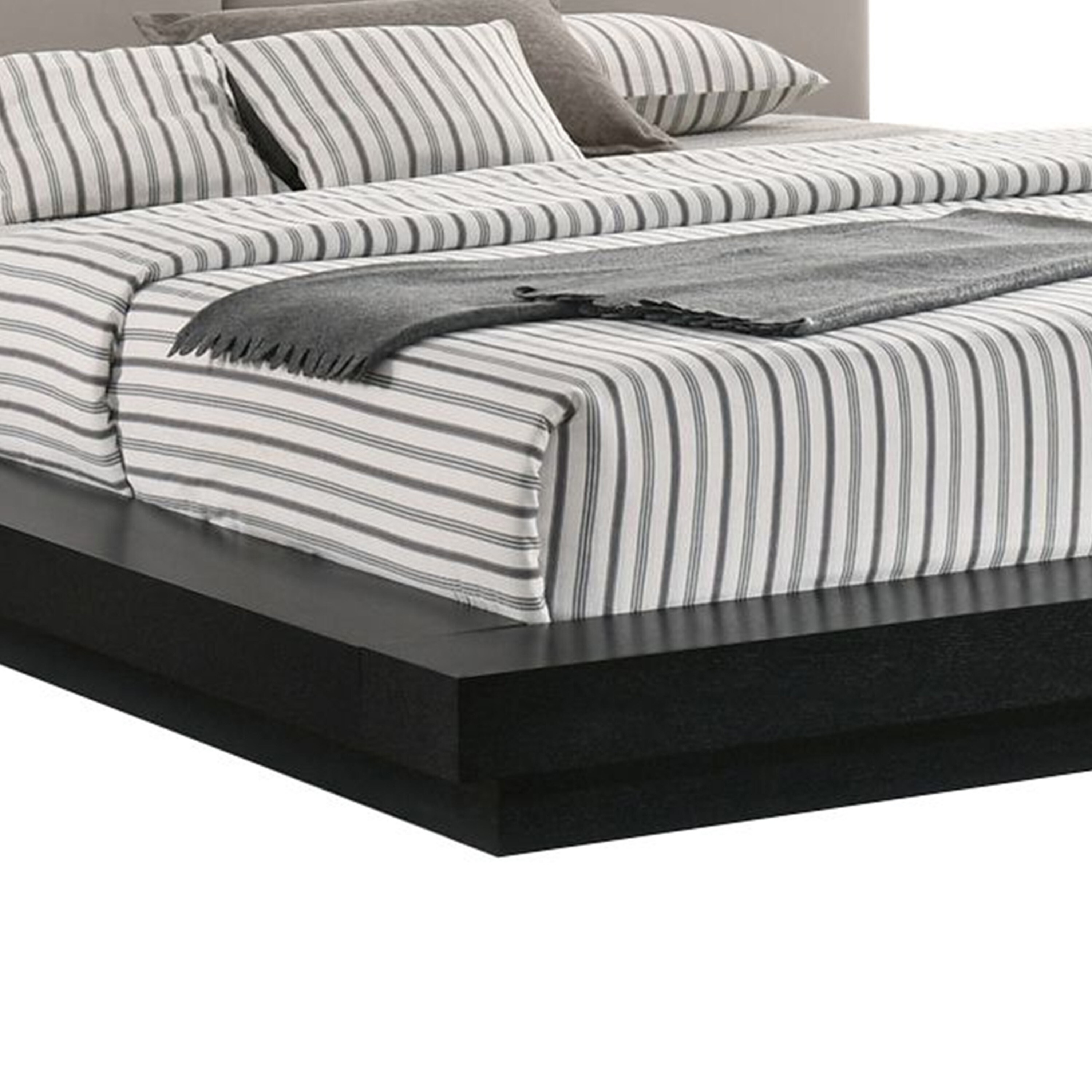 Nia Queen Size Bed Gray Faux Leather Black Layered Low Profile Frame On Sale Bed Bath Beyond 40915640