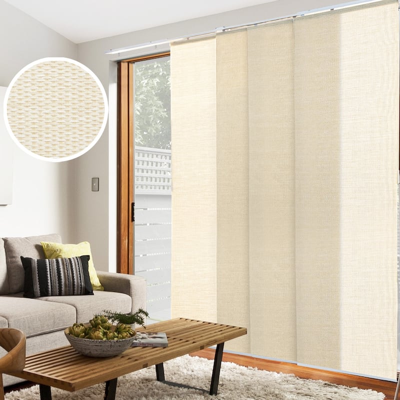 CHICOLOGY Adjustable Sliding Panels, 4-Rail Track, Light Filtering - Out-of-Stock 1 - Woven Beige