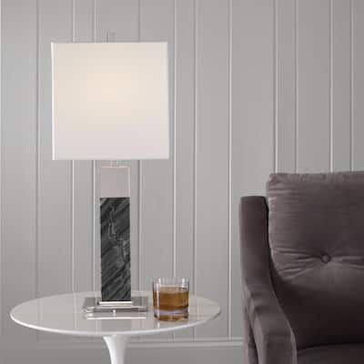 Marble Table Lamp with Square Shade - 27"