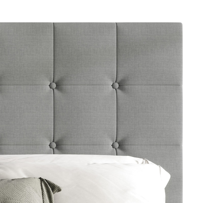 Ida Button-tufted Upholstered Transitional Adjustable Headboard