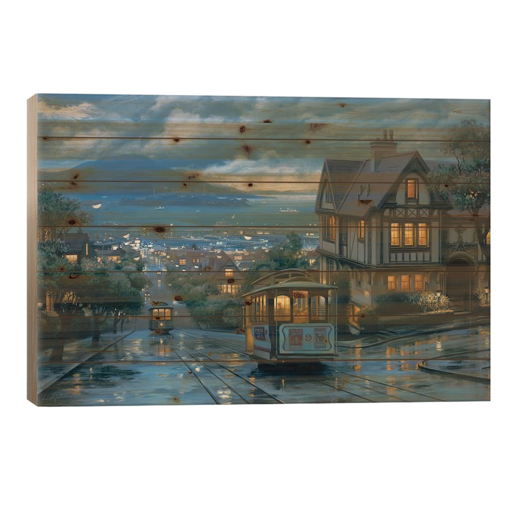Evening Journey Print On Wood by Evgeny Lushpin - Multi-Color