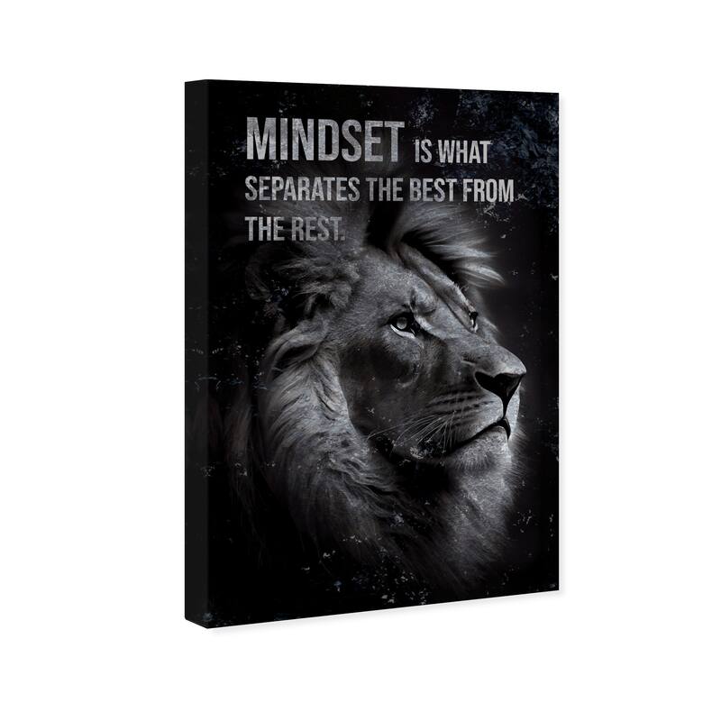 Wynwood Studio Canvas Animals Mindset Lion Black and Modern
