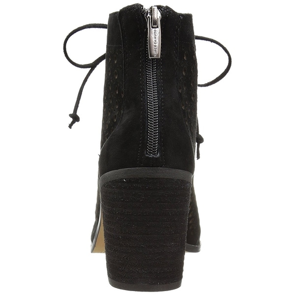 vince camuto black open toe booties