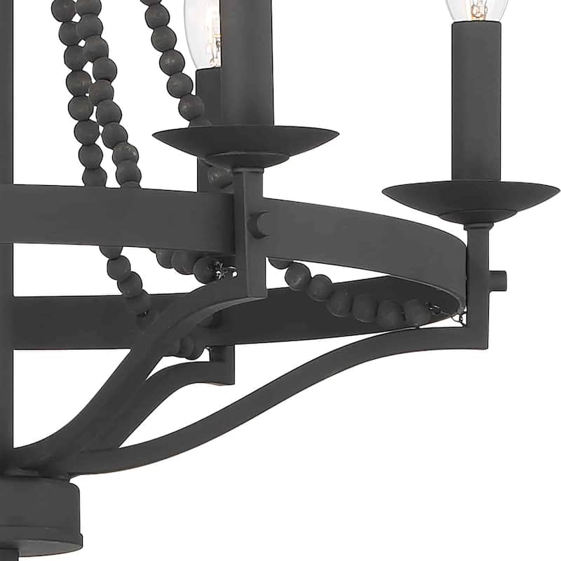 Cauhu 6-light Farmhouse Coastal Beaded Chandelier for Entryway - 20'' D