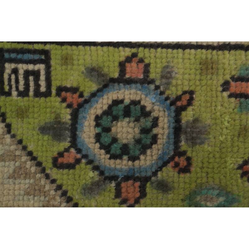Hand Knotted Oriental 100% Wool Carpet Traditional Floral Beige & Ivories Tabriz Area Rug - 9' 7'' X 6' 7''