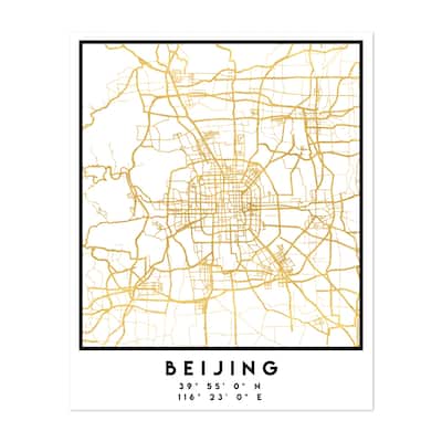 Beijing China Beijing Street Map Maps Minimal Urban Art Print/Poster ...