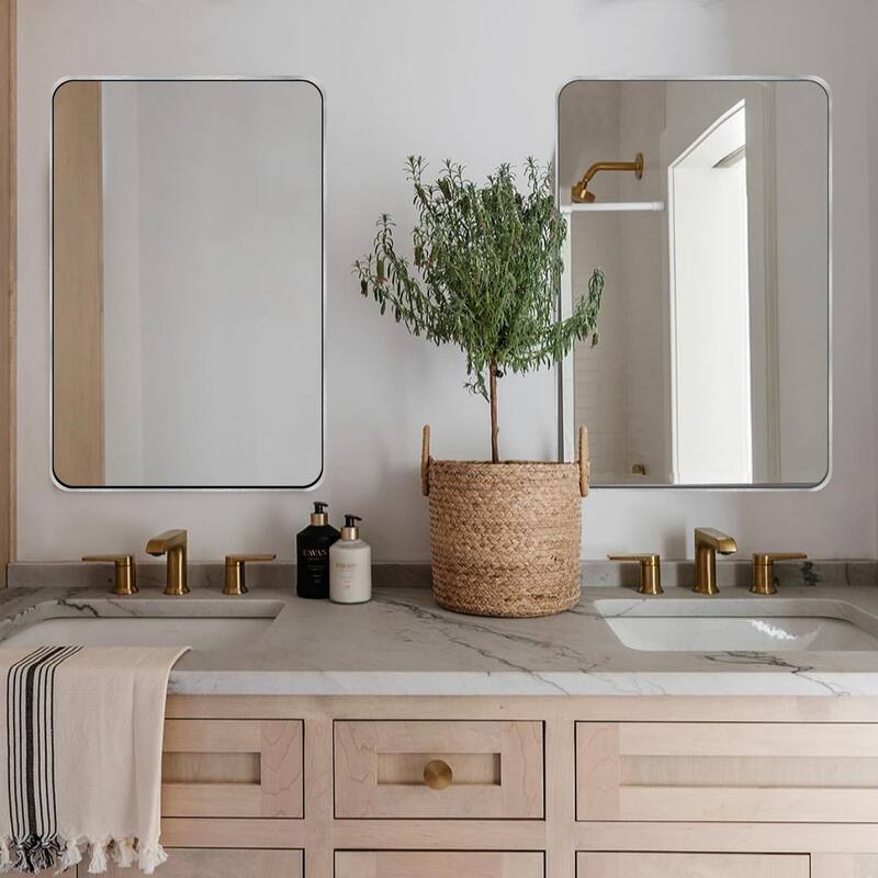 Wall Mount Bathroom Rectangle Vanity Mirror (Horizontal/Vertical)