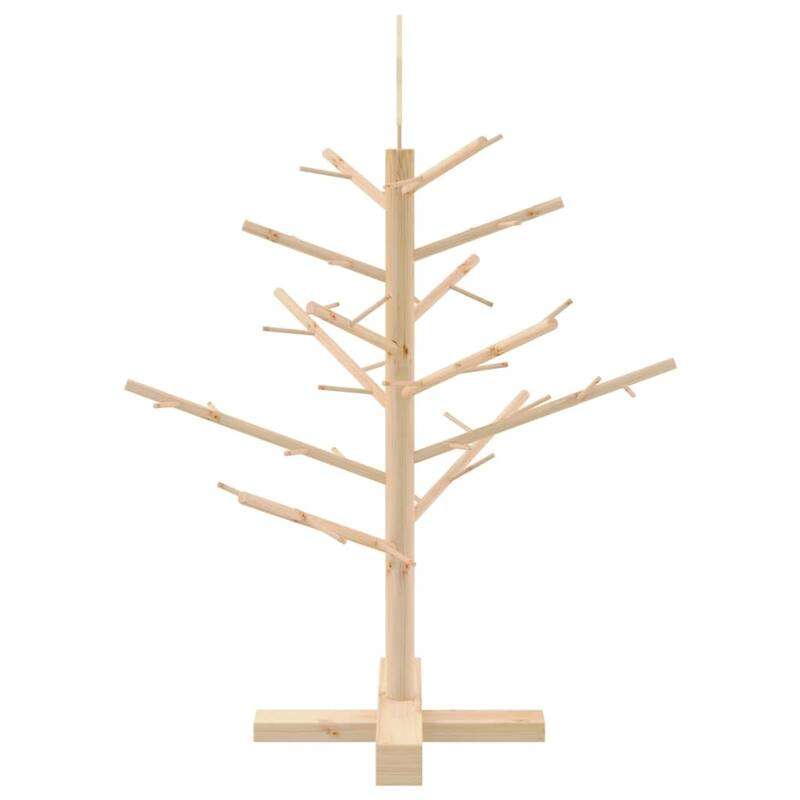 vidaXL Wooden Christmas Tree with Stand Natural/Brown Solid pine wood