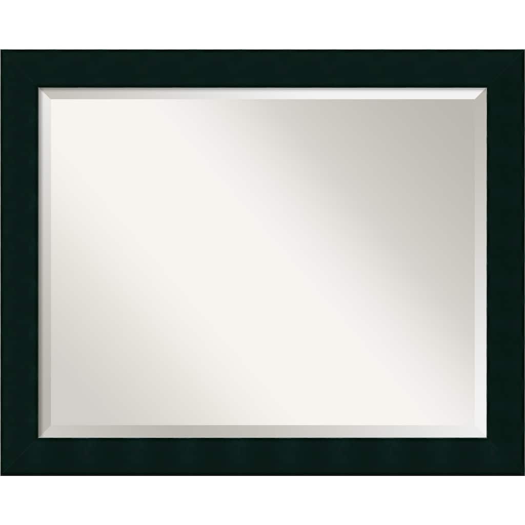 Beveled Wood Bathroom Wall Mirror - Tribeca Black Frame - Outer Size: 32 x 26 in