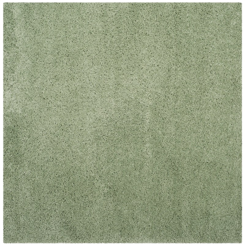 SAFAVIEH Laguna Shag Verdiana Solid Color 2-inch Thick Rug. - 6'7" Square - Light Sage - Square
